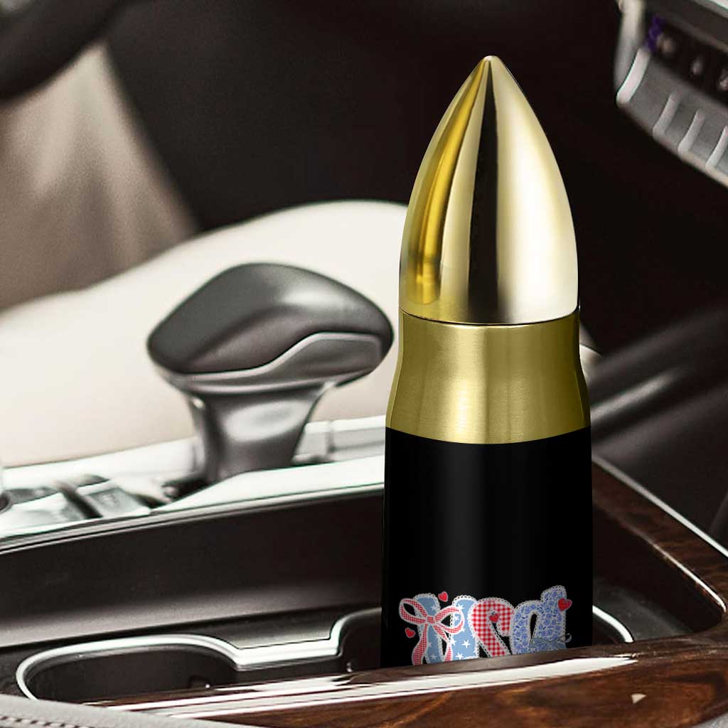 Funny USA Patriotic 4th of July Coquette Bow Bullet Tumbler - Wonder Print Shop