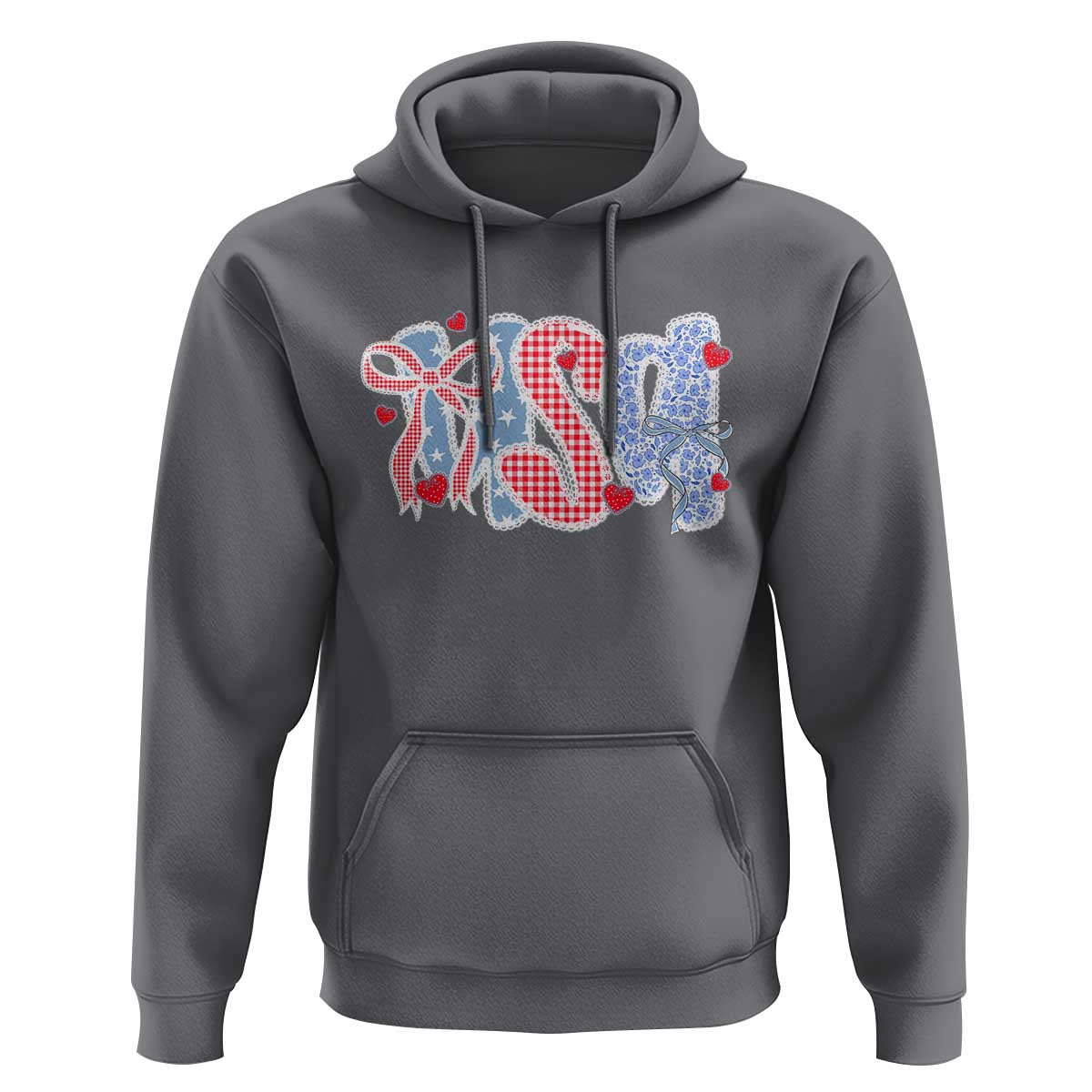Funny USA Patriotic 4th of July Coquette Bow Hoodie - Wonder Print Shop