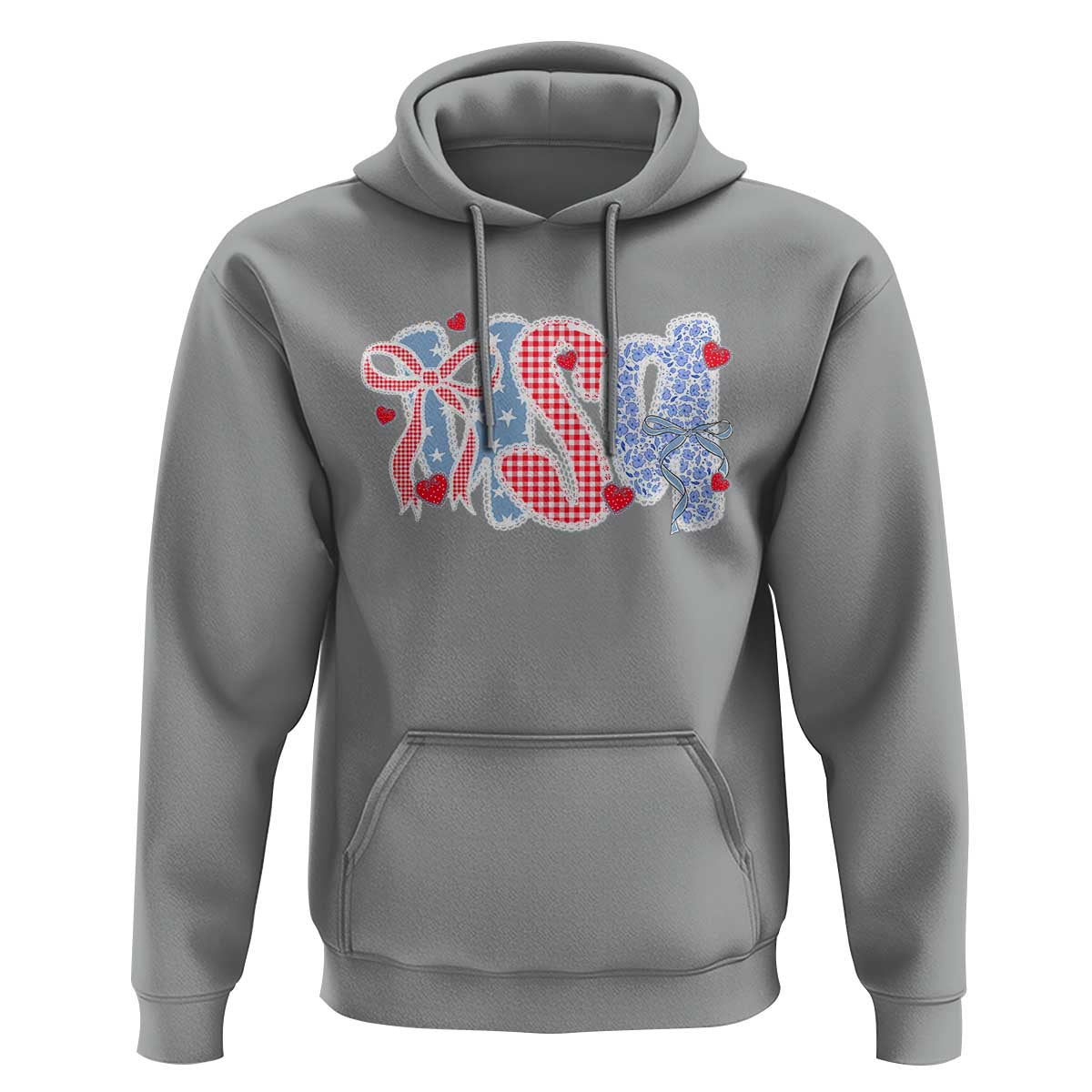 Funny USA Patriotic 4th of July Coquette Bow Hoodie - Wonder Print Shop