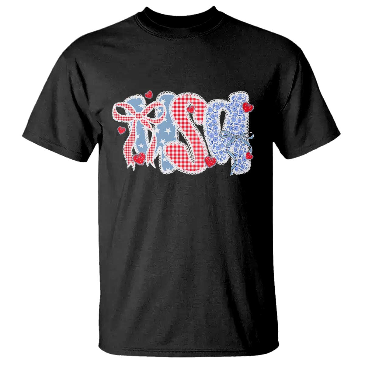 Funny USA Patriotic 4th of July Coquette Bow T Shirt - Wonder Print Shop