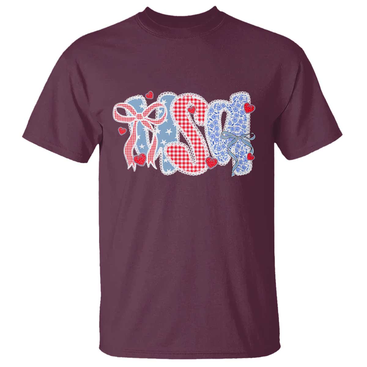 Funny USA Patriotic 4th of July Coquette Bow T Shirt - Wonder Print Shop