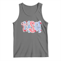 Funny USA Patriotic 4th of July Coquette Bow Tank Top - Wonder Print Shop