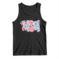 Funny USA Patriotic 4th of July Coquette Bow Tank Top - Wonder Print Shop