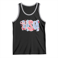 Funny USA Patriotic 4th of July Coquette Bow Tank Top - Wonder Print Shop
