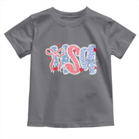 Funny USA Patriotic 4th of July Coquette Bow Toddler T Shirt - Wonder Print Shop