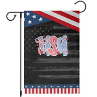 Funny USA Patriotic 4th of July Coquette Bow Garden Flag