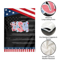 Funny USA Patriotic 4th of July Coquette Bow Garden Flag