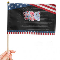 Funny USA Patriotic 4th of July Coquette Bow Patriotic Handheld Flag