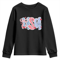 Funny USA Patriotic 4th of July Coquette Bow Youth Sweatshirt - Wonder Print Shop