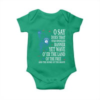 O Say Does That Star Spangled Banner Baby Onesie Patriotic American National Anthem Statue of Liberty - Wonder Print Shop