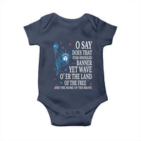 O Say Does That Star Spangled Banner Baby Onesie Patriotic American National Anthem Statue of Liberty - Wonder Print Shop