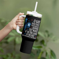 O Say Does That Star Spangled Banner Tumbler With Handle Patriotic American National Anthem Statue of Liberty - Wonder Print Shop