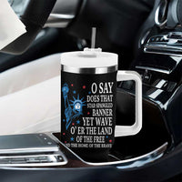 O Say Does That Star Spangled Banner Tumbler With Handle Patriotic American National Anthem Statue of Liberty - Wonder Print Shop