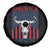 Funny 4th Of July Western Spare Tire Cover America EST 1776 Long Horn Skull - Wonder Print Shop