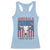 Funny 4th Of July Western Racerback Tank Top America EST 1776 Long Horn Skull - Wonder Print Shop