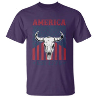 Funny 4th Of July Western T Shirt America EST 1776 Long Horn Skull - Wonder Print Shop