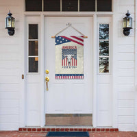 Funny 4th Of July Western Garden Flag America EST 1776 Long Horn Skull