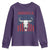 Funny 4th Of July Western Youth Sweatshirt America EST 1776 Long Horn Skull - Wonder Print Shop