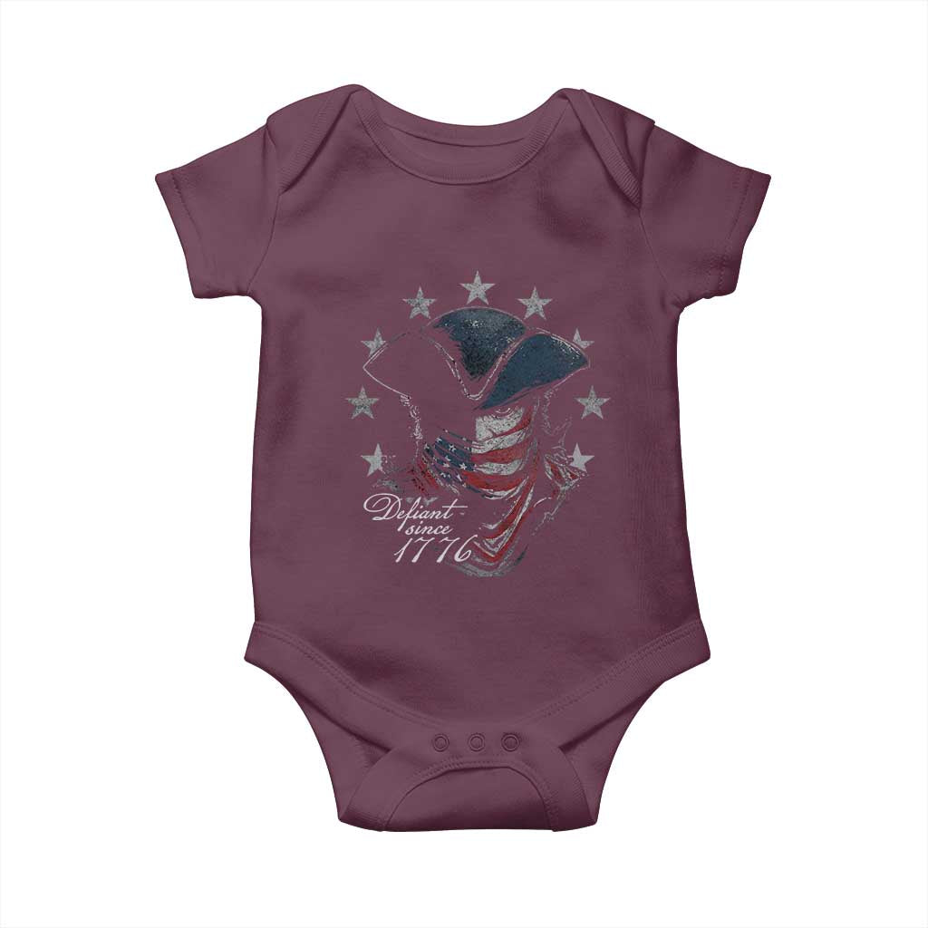 Funny Defiant Since 1776 Baby Onesie Minutemen American Revolution - Wonder Print Shop