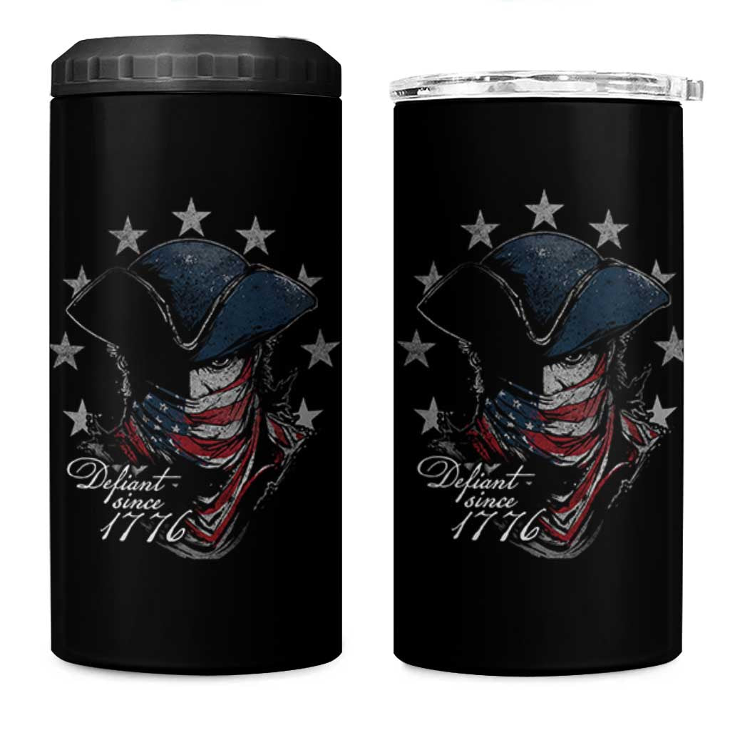 Funny Defiant Since 1776 4 in 1 Can Cooler Tumbler Minutemen American Revolution - Wonder Print Shop