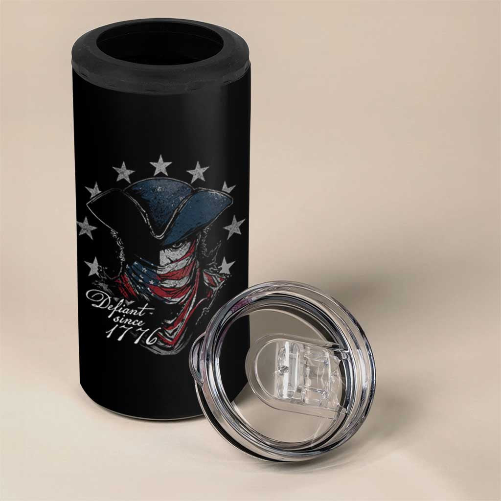 Funny Defiant Since 1776 4 in 1 Can Cooler Tumbler Minutemen American Revolution - Wonder Print Shop
