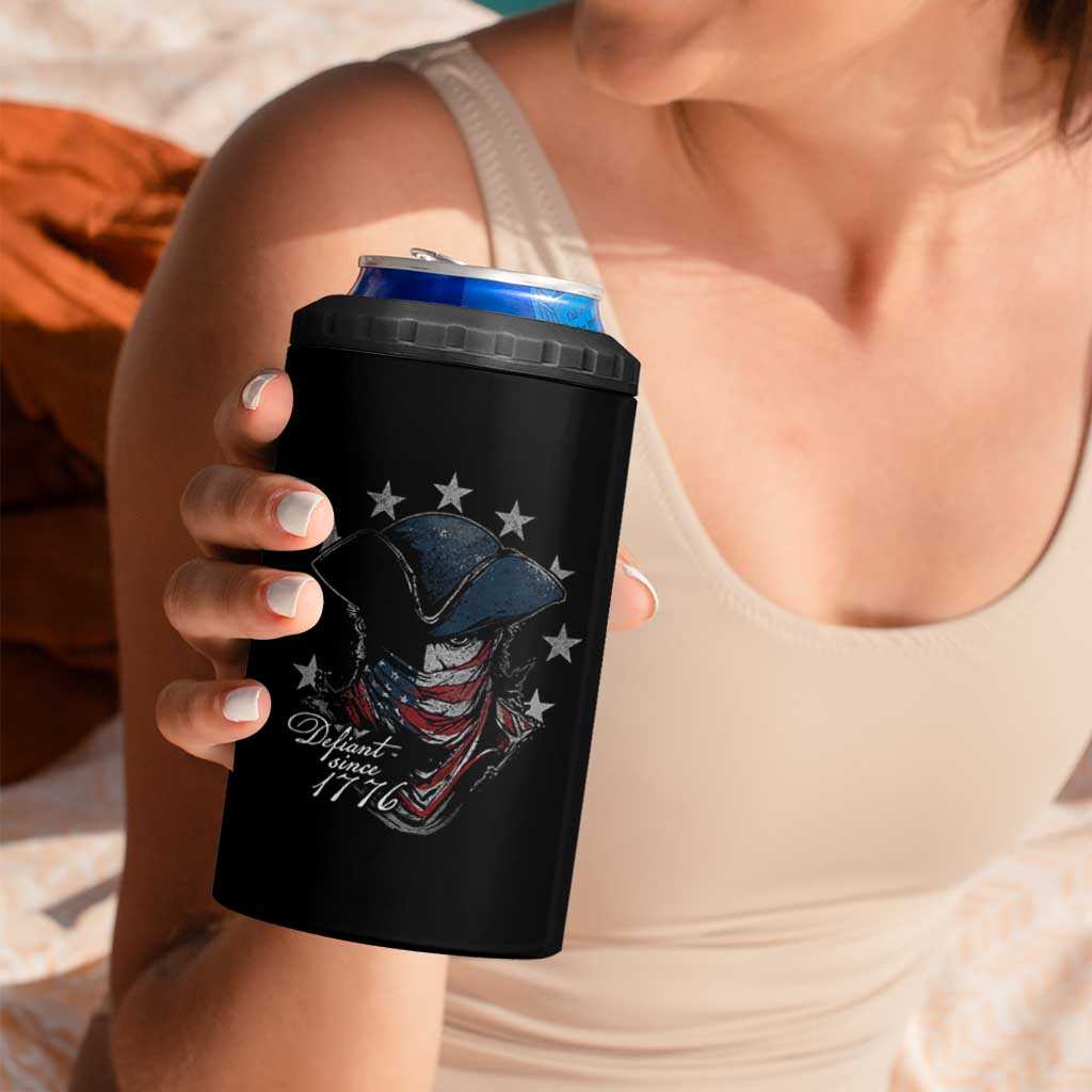 Funny Defiant Since 1776 4 in 1 Can Cooler Tumbler Minutemen American Revolution - Wonder Print Shop