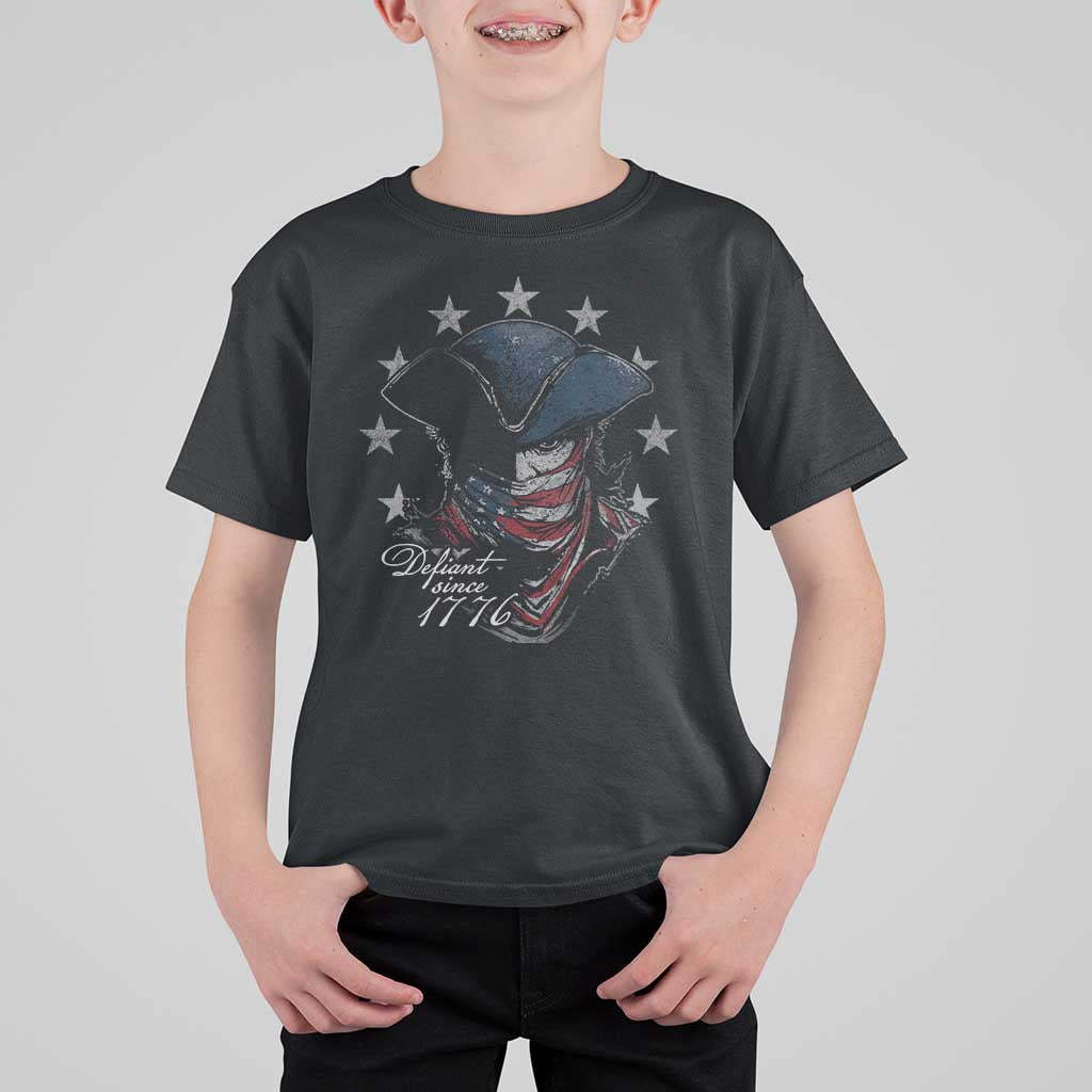 Funny Defiant Since 1776 T Shirt For Kid Minutemen American Revolution - Wonder Print Shop