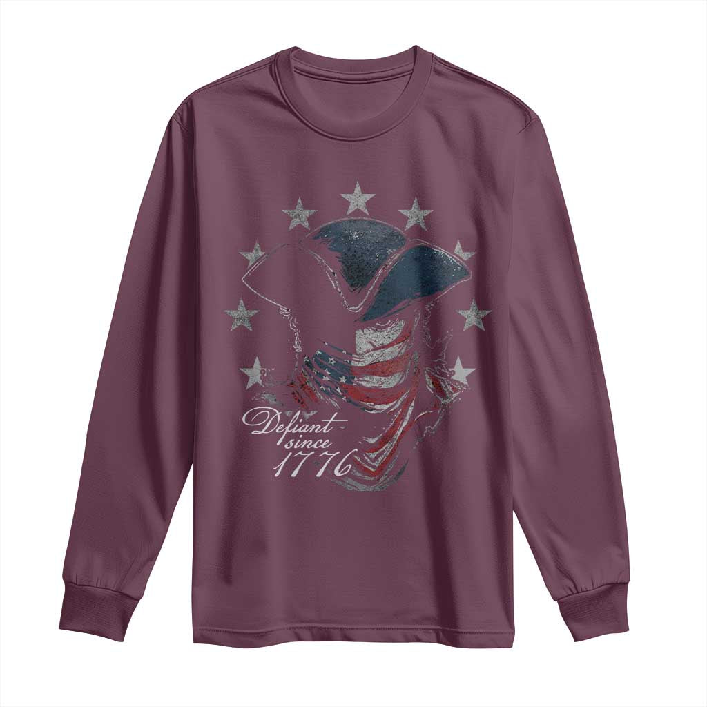 Funny Defiant Since 1776 Long Sleeve Shirt Minutemen American Revolution - Wonder Print Shop