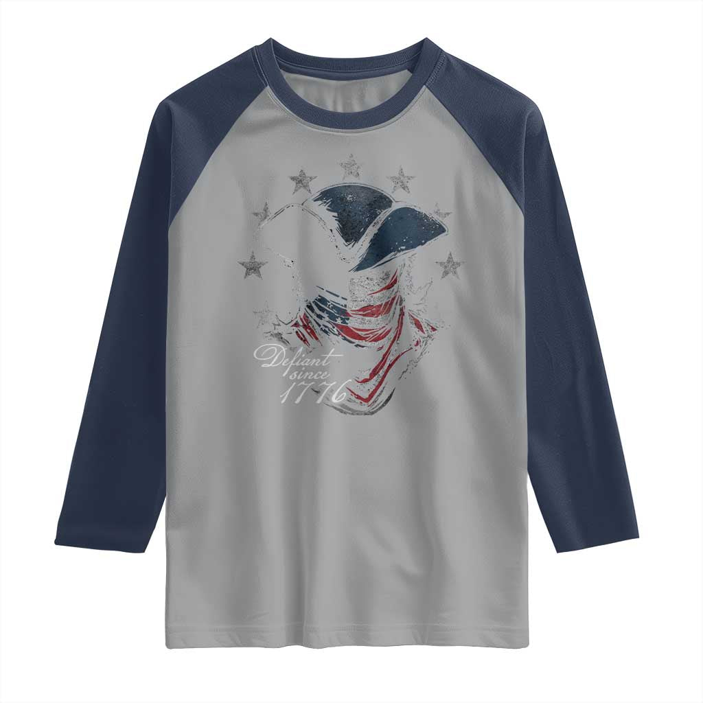Funny Defiant Since 1776 Raglan Shirt Minutemen American Revolution - Wonder Print Shop