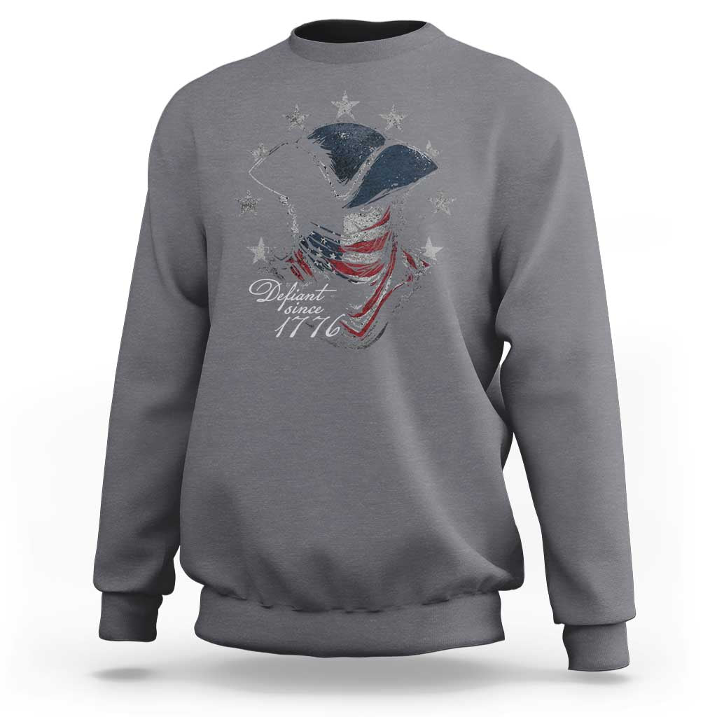 Funny Defiant Since 1776 Sweatshirt Minutemen American Revolution - Wonder Print Shop