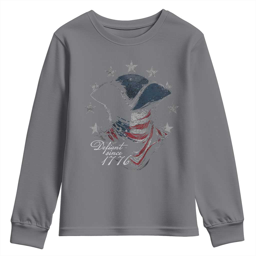 Funny Defiant Since 1776 Youth Sweatshirt Minutemen American Revolution - Wonder Print Shop