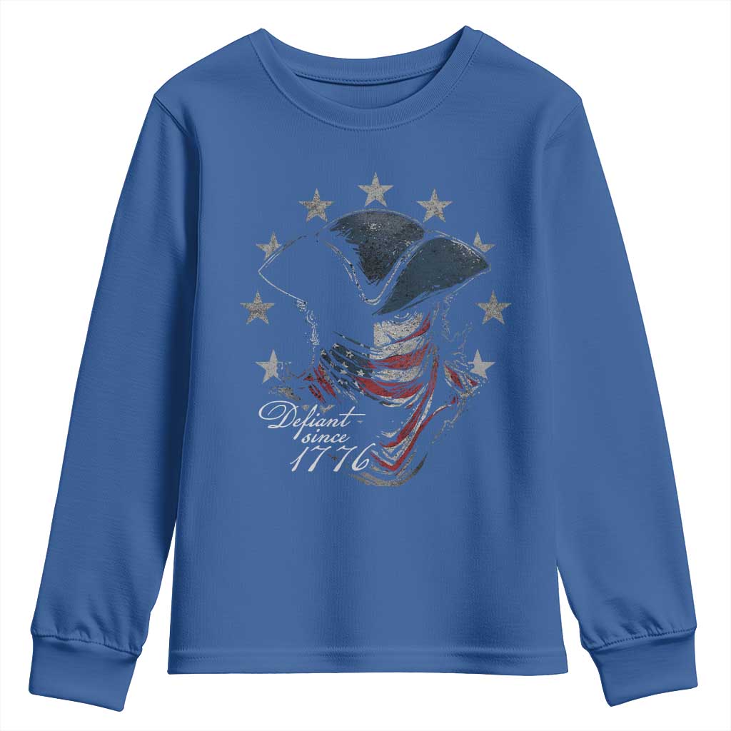 Funny Defiant Since 1776 Youth Sweatshirt Minutemen American Revolution - Wonder Print Shop