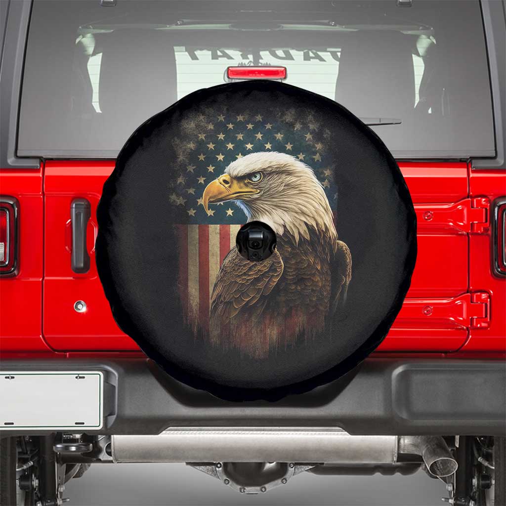 Funny American Flag Bald Eagle Patriotic 4th of July Spare Tire Cover - Wonder Print Shop