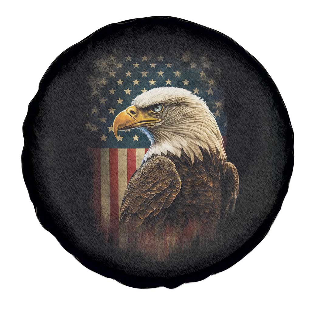 Funny American Flag Bald Eagle Patriotic 4th of July Spare Tire Cover - Wonder Print Shop