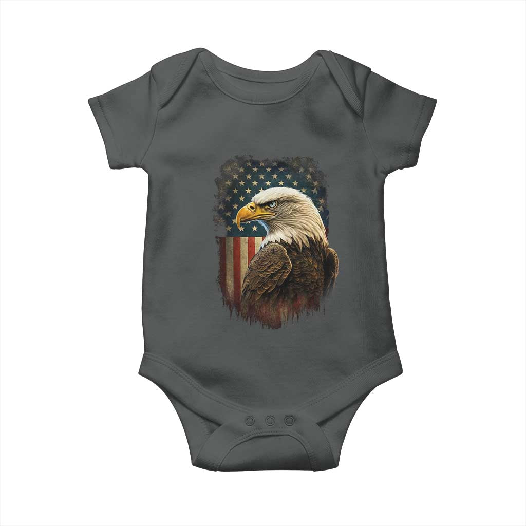Funny American Flag Bald Eagle Patriotic 4th of July Baby Onesie - Wonder Print Shop