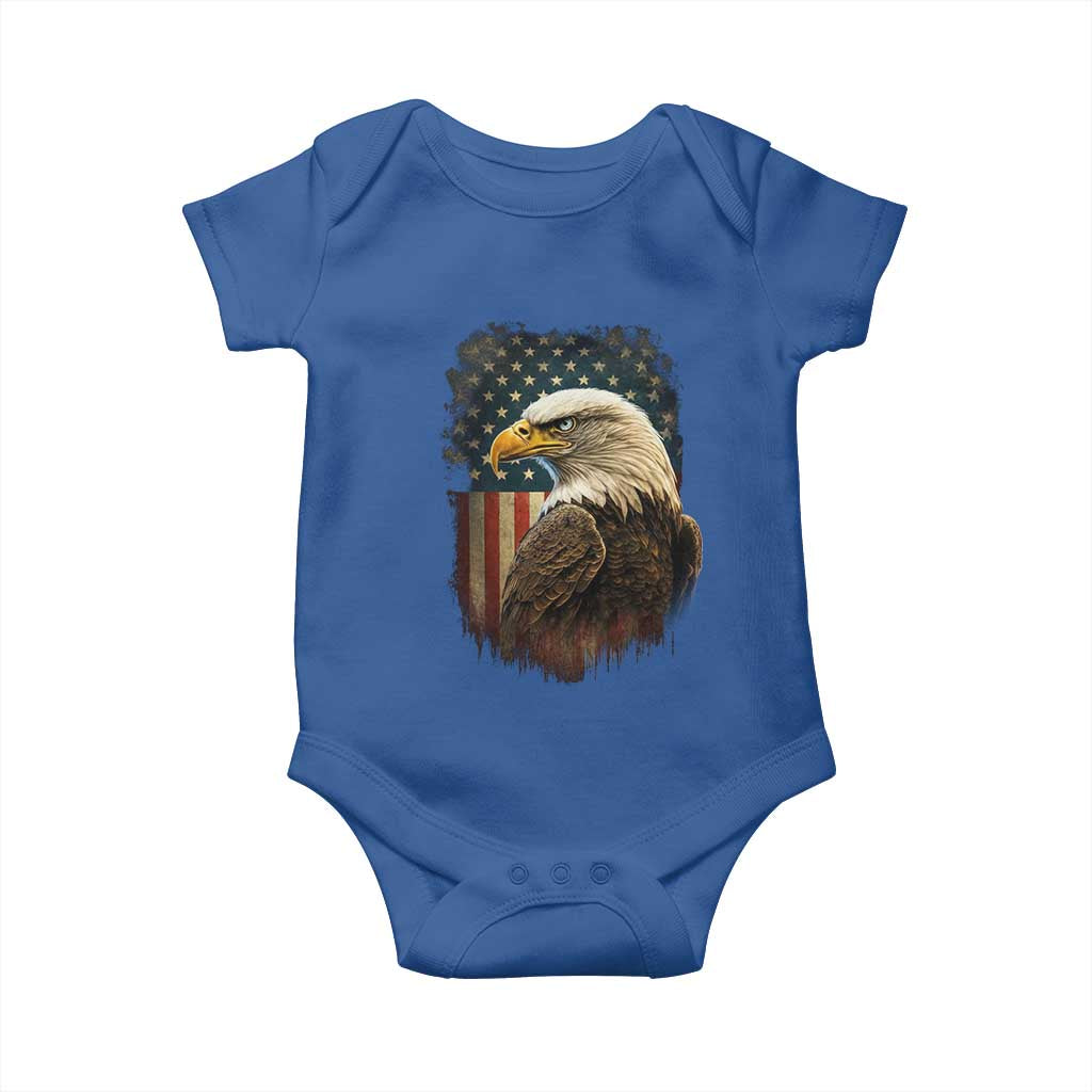 Funny American Flag Bald Eagle Patriotic 4th of July Baby Onesie - Wonder Print Shop