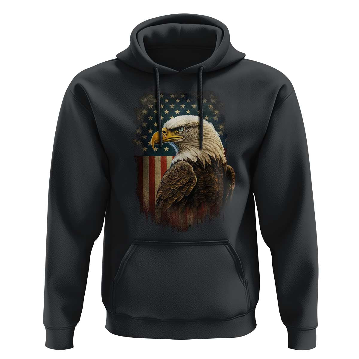 Funny American Flag Bald Eagle Patriotic 4th of July Hoodie - Wonder Print Shop