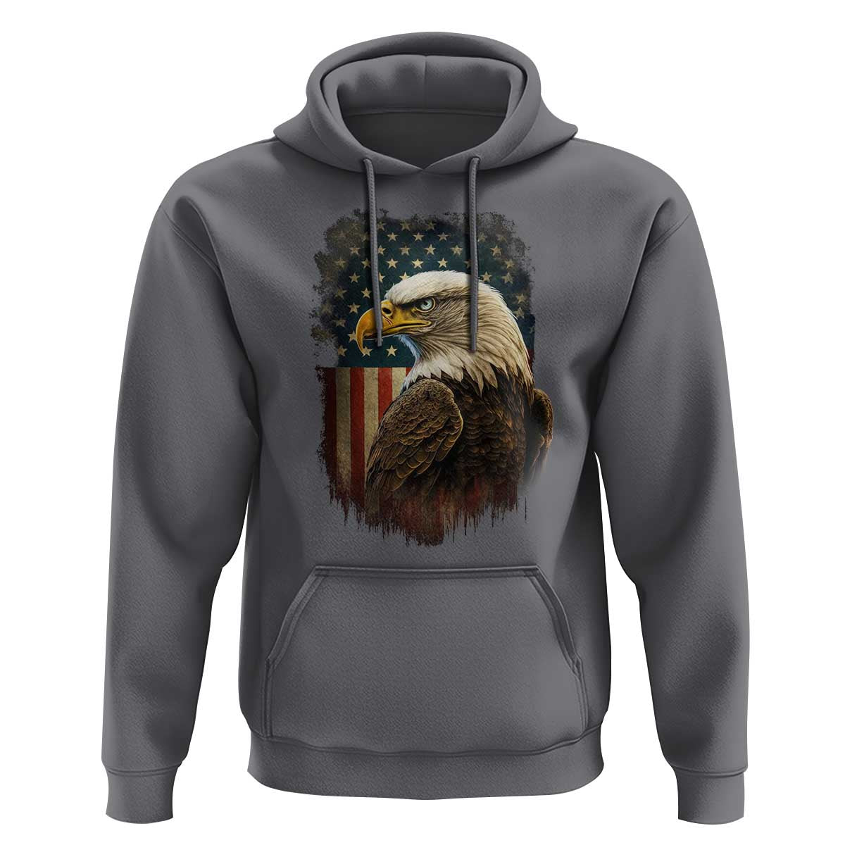 Funny American Flag Bald Eagle Patriotic 4th of July Hoodie - Wonder Print Shop