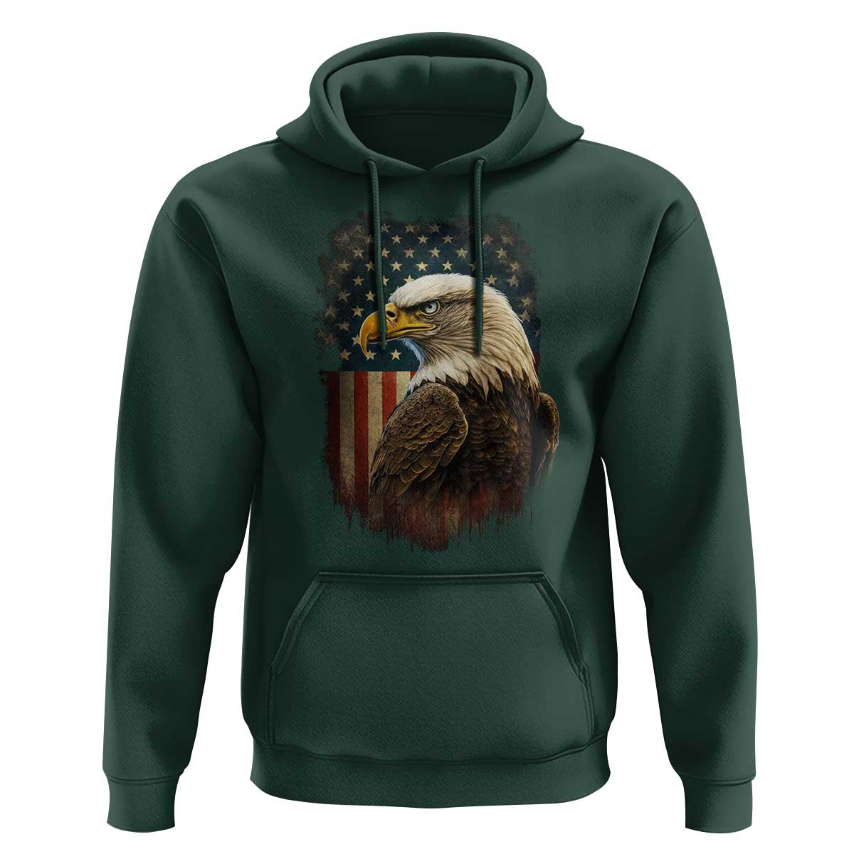 Funny American Flag Bald Eagle Patriotic 4th of July Hoodie - Wonder Print Shop