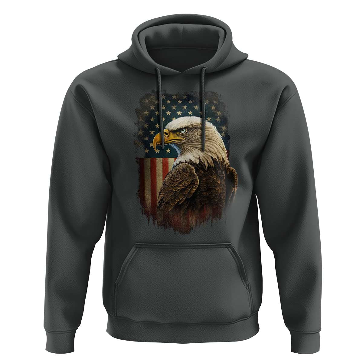 Funny American Flag Bald Eagle Patriotic 4th of July Hoodie - Wonder Print Shop