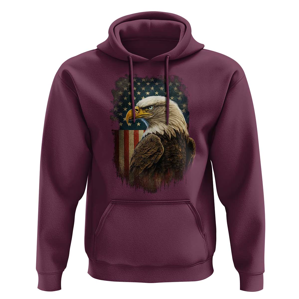 Funny American Flag Bald Eagle Patriotic 4th of July Hoodie - Wonder Print Shop