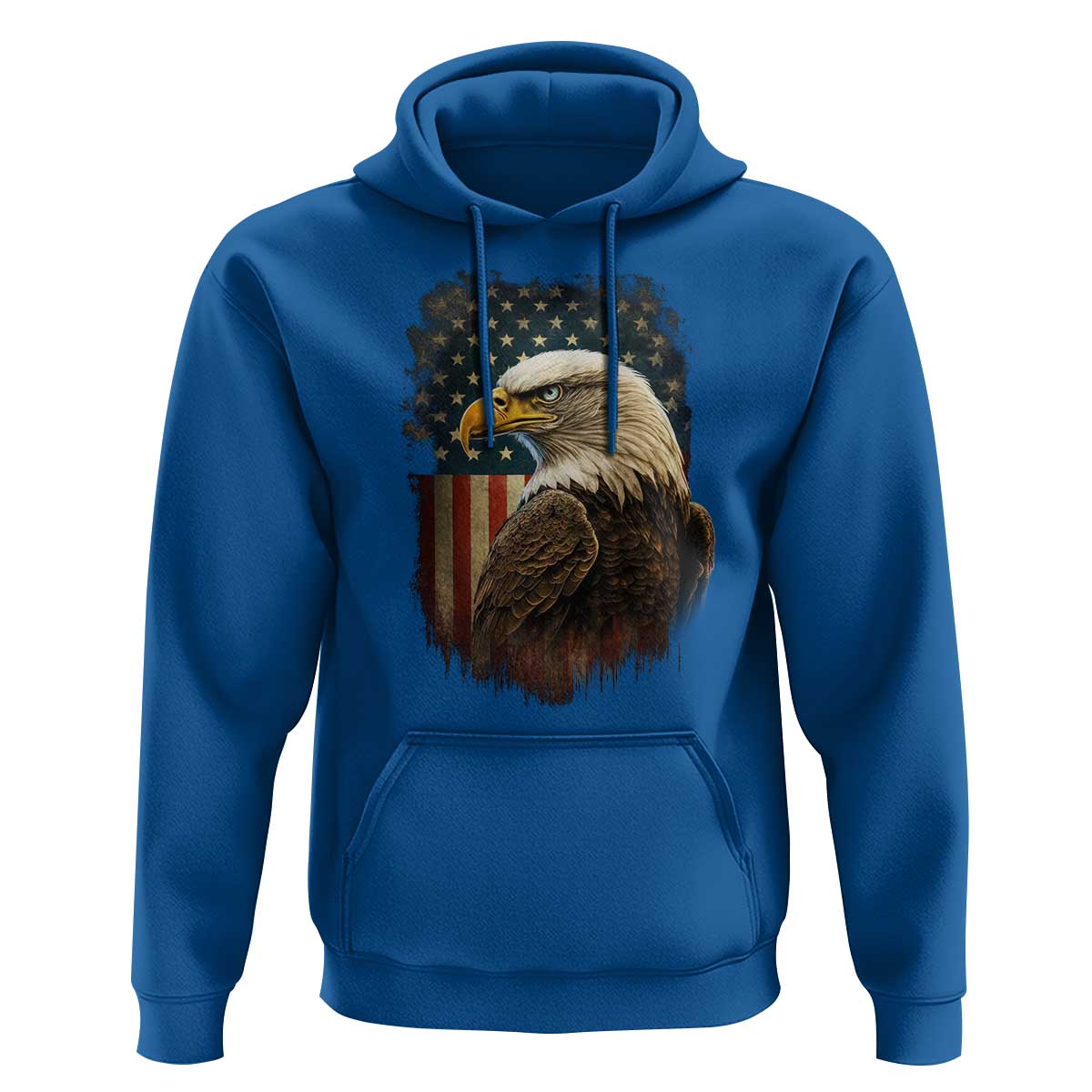 Funny American Flag Bald Eagle Patriotic 4th of July Hoodie - Wonder Print Shop