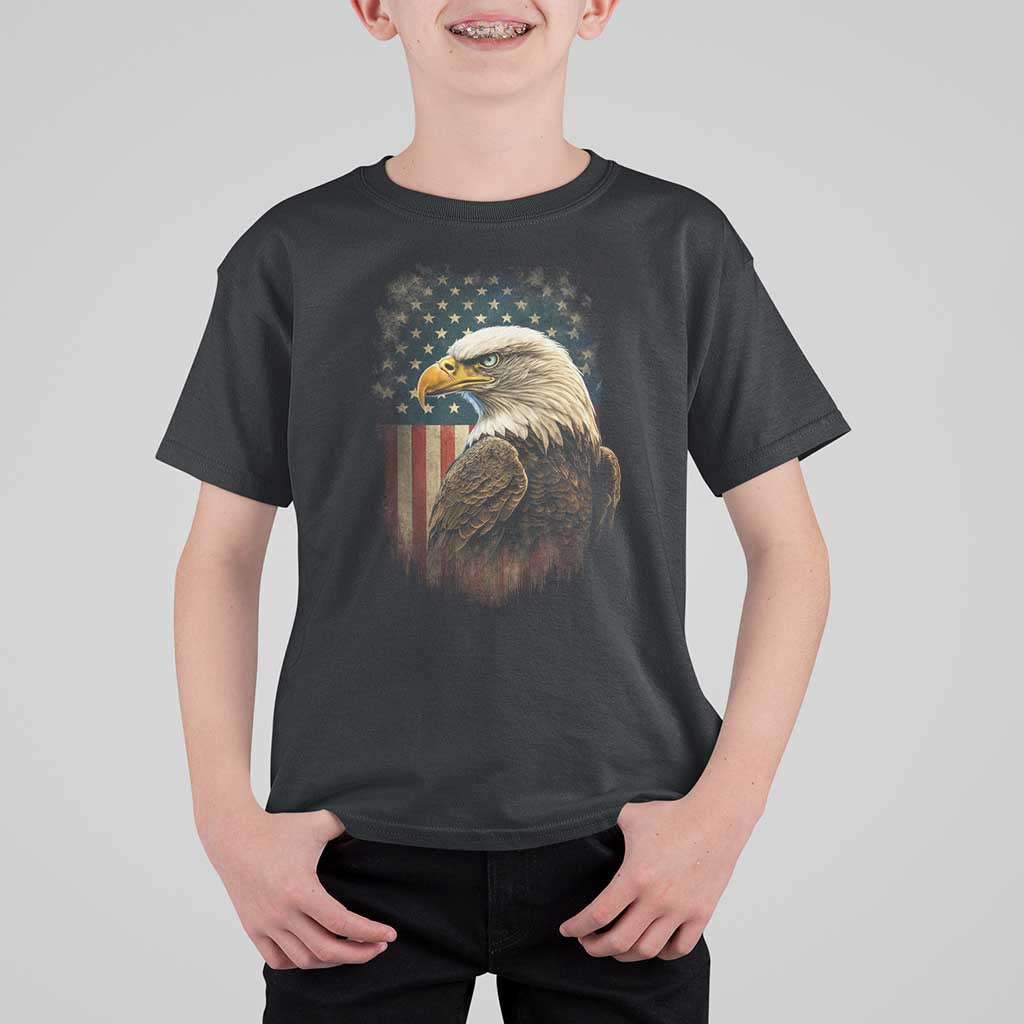 Funny American Flag Bald Eagle Patriotic 4th of July T Shirt For Kid - Wonder Print Shop
