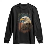 Funny American Flag Bald Eagle Patriotic 4th of July Long Sleeve Shirt - Wonder Print Shop