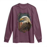 Funny American Flag Bald Eagle Patriotic 4th of July Long Sleeve Shirt - Wonder Print Shop