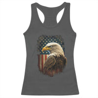 Funny American Flag Bald Eagle Patriotic 4th of July Racerback Tank Top - Wonder Print Shop