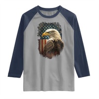 Funny American Flag Bald Eagle Patriotic 4th of July Raglan Shirt - Wonder Print Shop