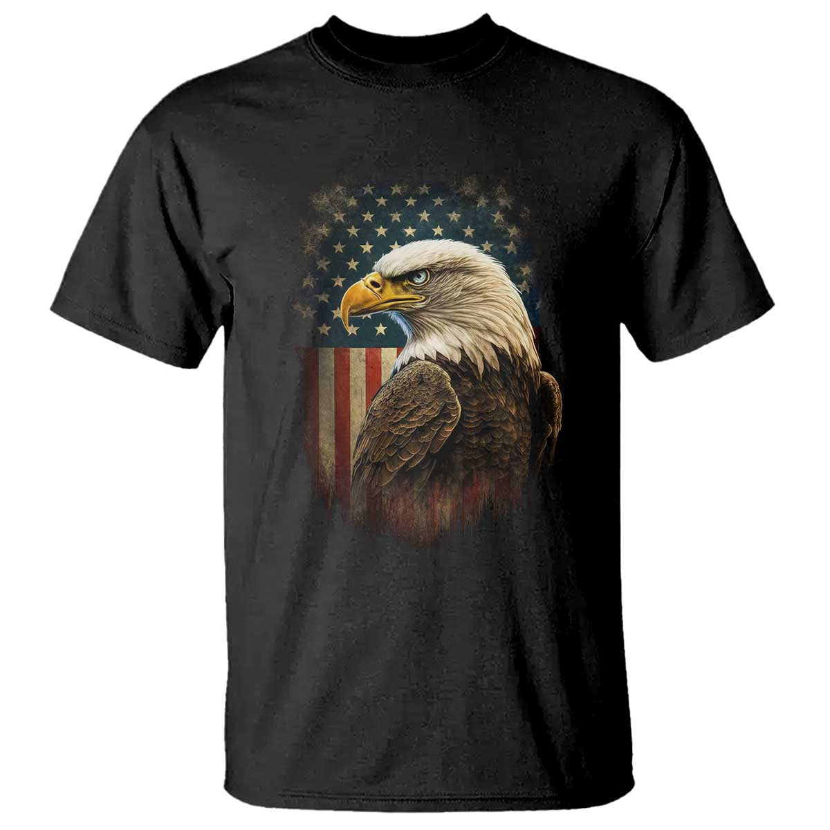 Funny American Flag Bald Eagle Patriotic 4th of July T Shirt - Wonder Print Shop
