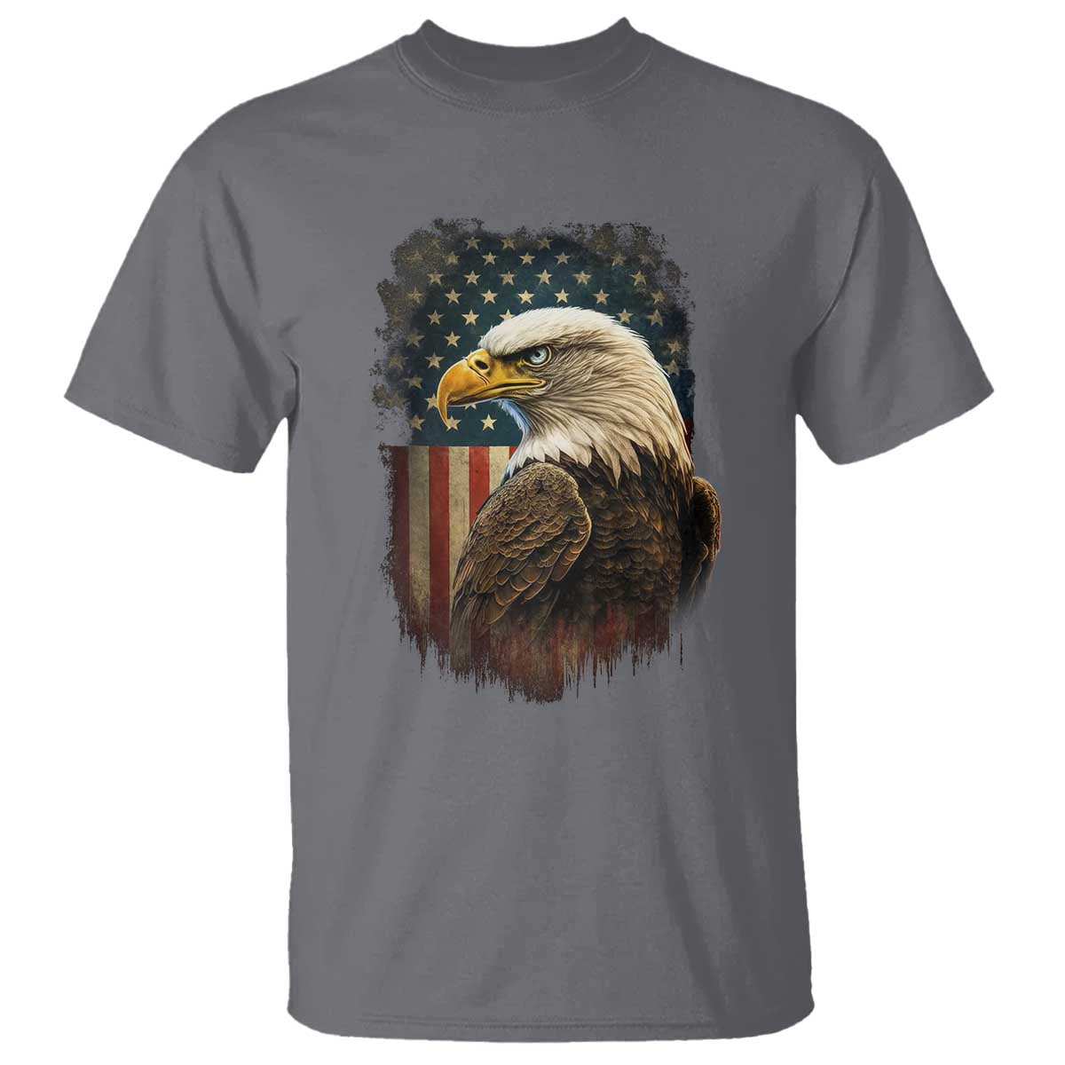 Funny American Flag Bald Eagle Patriotic 4th of July T Shirt - Wonder Print Shop