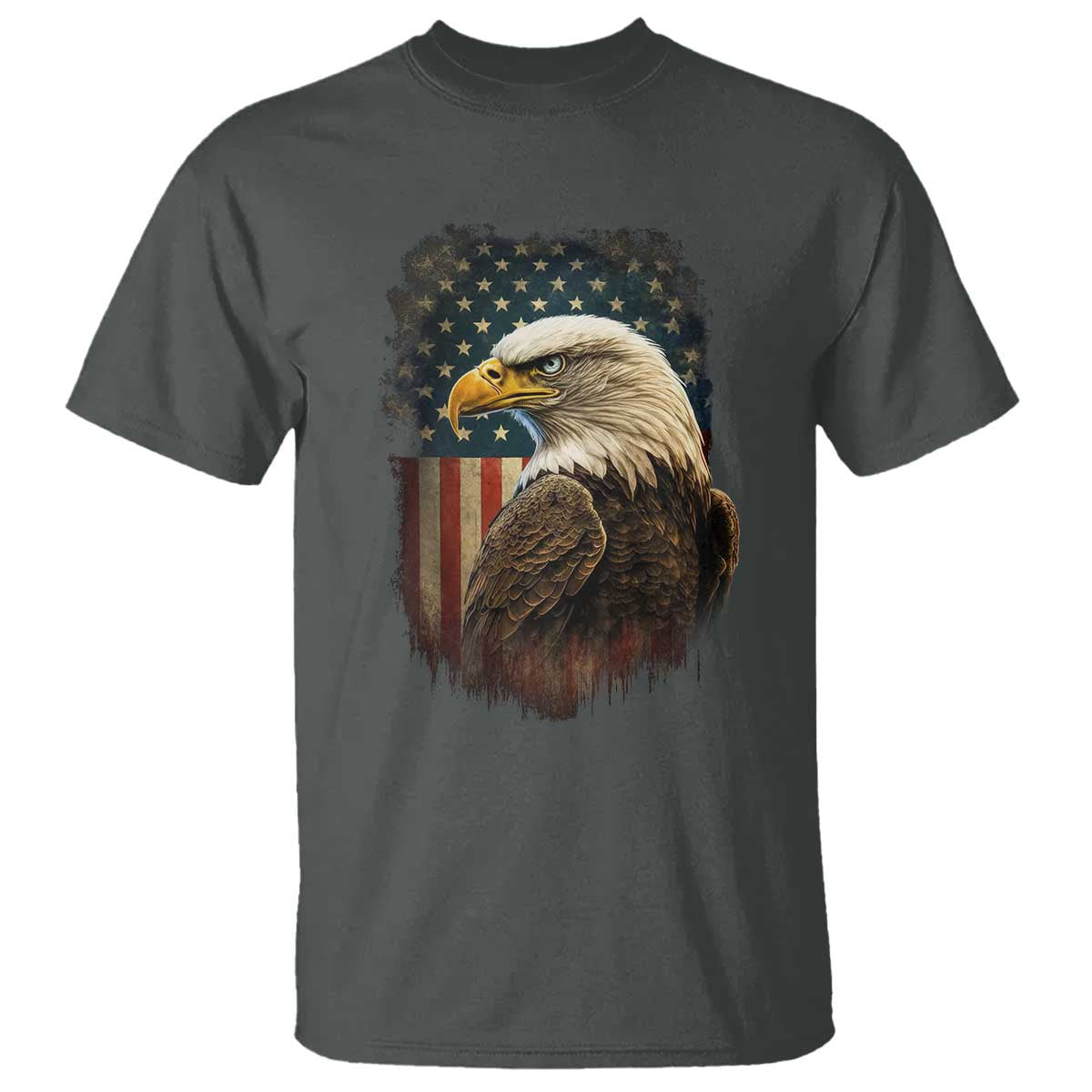 Funny American Flag Bald Eagle Patriotic 4th of July T Shirt - Wonder Print Shop